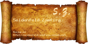 Seidenfeld Zamfira névjegykártya